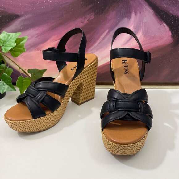 Korks by Kork-Ease Dee Sandals Strappy Wedge Heel Platforms in Black‎ 10 - Picture 3 of 11
